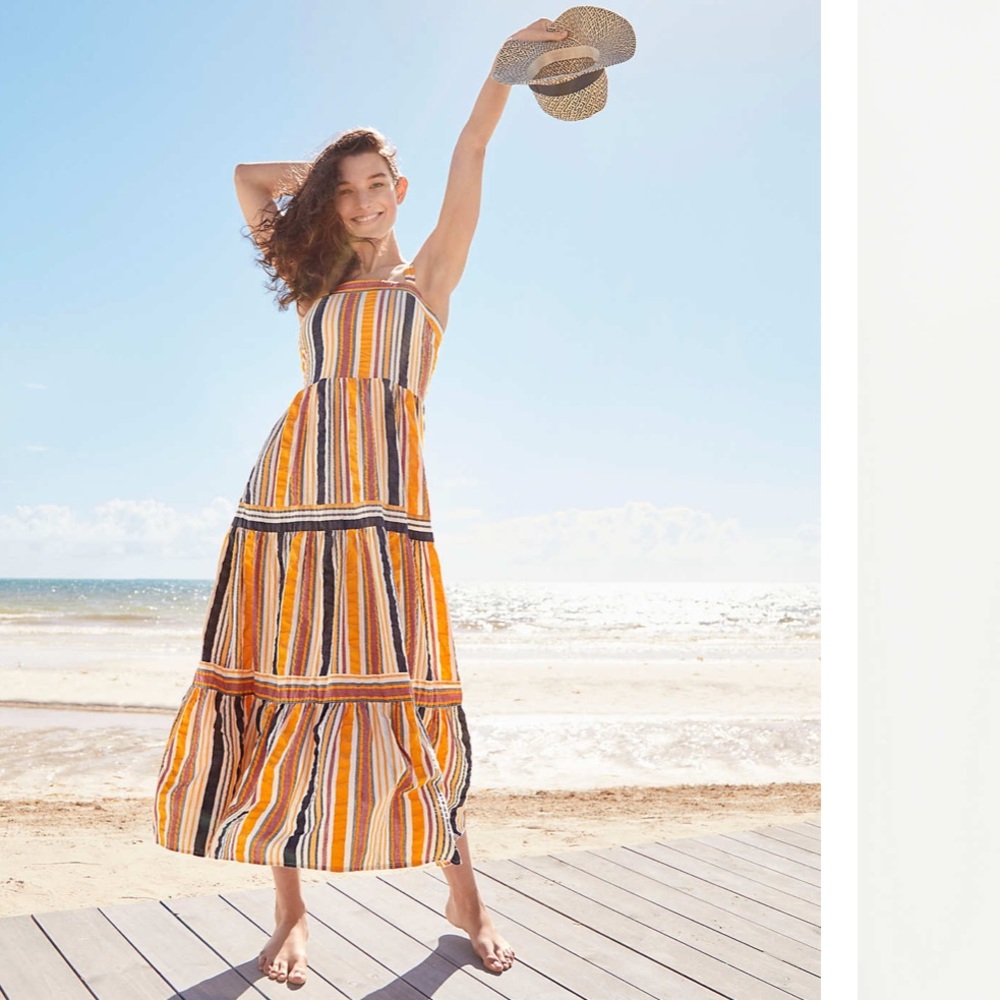 Striped Tiered Maxi Dress